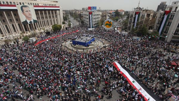 Manifestación en Damasco (archivo) - Sputnik Mundo