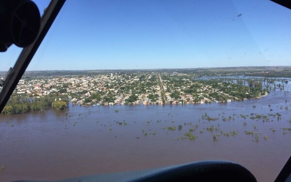 La ciudad de Artigas, al norte de Uruguay, inundada tras un fuerte temporal - Sputnik Mundo