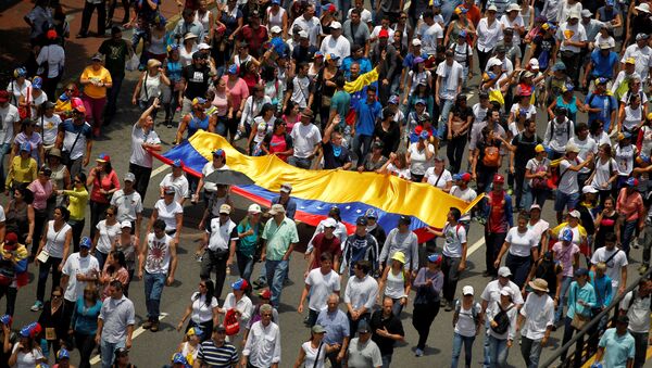 Manifestación de oposición en Venezuela (archivo) - Sputnik Mundo