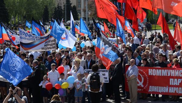 La marcha del 1 de mayo en Donetsk - Sputnik Mundo