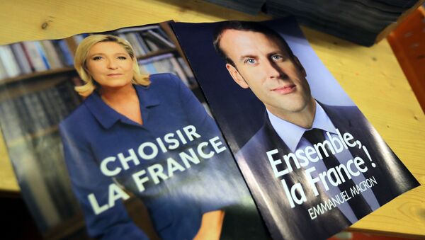 Marine Le Pen y Emmanuel Macron, candidatos a la presidencia de Francia - Sputnik Mundo