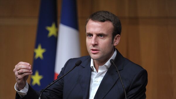 Emmanuel Macron, el líder del partido ¡En Marcha! y candidato presidencial en Francia (archivo) - Sputnik Mundo