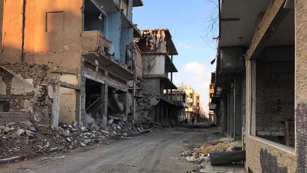 Buildings destroyed during combat activities in the residential part in Homs, Syria. (File) - Sputnik Mundo