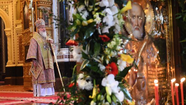 El patriarca de Moscú y toda Rusia Kiril en la Catedral de Cristo Salvador de Moscú - Sputnik Mundo