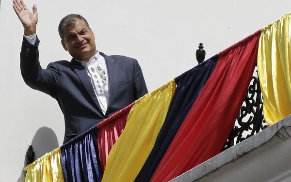Rafael Correa, presidente saliente de Ecuador, durante la última celebración de Cambio de Guardia - Sputnik Mundo