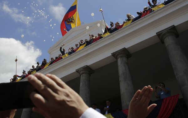 Celebración de la despedida del presidente saliente de Ecuador, Rafael Correa - Sputnik Mundo