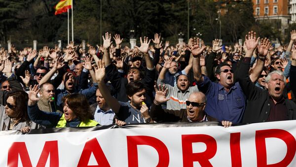 Protestas contra Uber y Cabify en Madrid (archivo) - Sputnik Mundo