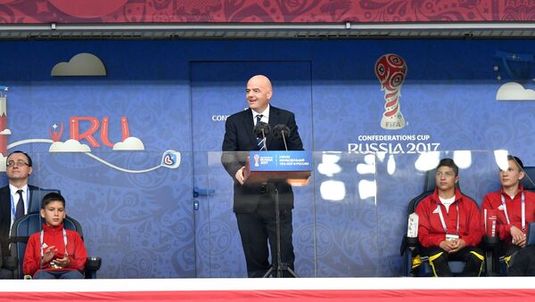 El presidente de la FIFA, Gianni Infantino en la ceremonia de apertura de la Copa Confederaciones 2017 - Sputnik Mundo