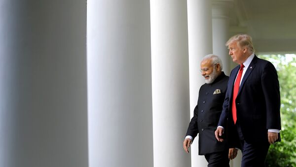 Primer ministro de la India, Narendra Modi, y presidente de EEUU, Donald Trump - Sputnik Mundo