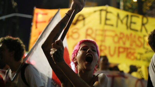 Protesta contra Michel Temer en Río de Janeiro (archivo) - Sputnik Mundo