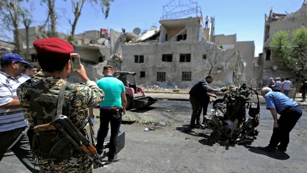 Lugar de explosión en Damasco - Sputnik Mundo