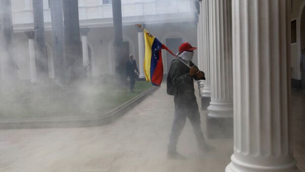 Disturbios en el edificio de la Asamblea Nacional en Venezuela (archivo) - Sputnik Mundo