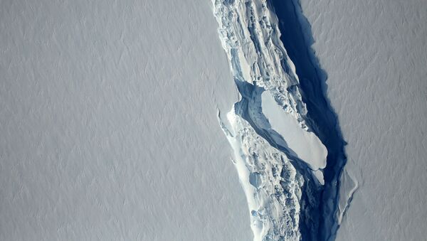 Un bloque de hielo se ha desgajado del segmento Larsen C en la península antártica (la vista desde el satélite) - Sputnik Mundo