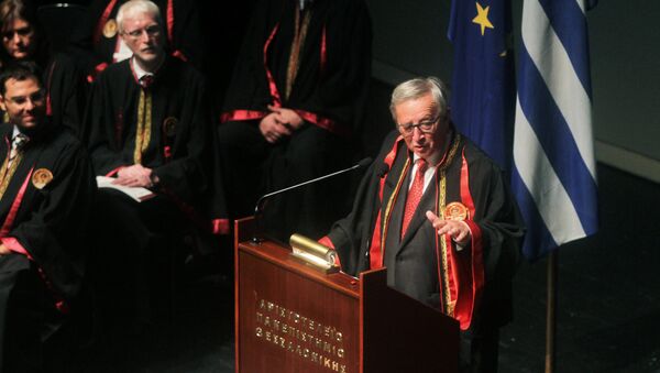 Presidente de la Comisión Europea, Jean-Claude Juncker, en la Universidad de Tesalónica - Sputnik Mundo