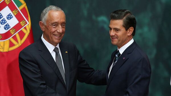 Enrique Peña Nieto, presidente de México, y su homólogo portugués, Marcelo Rebelo - Sputnik Mundo