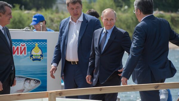El presidente ruso, Vladímir Putin, durante una visita al Baikal el 4 de agosto de 2017 - Sputnik Mundo