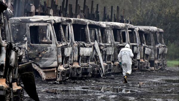 Camiones quemados en Chile - Sputnik Mundo