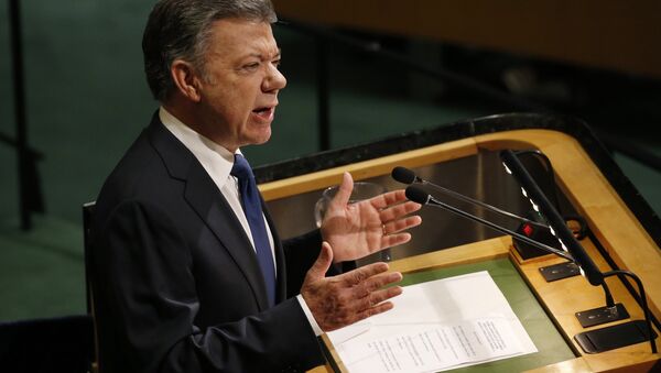 Juan Manuel Santos, presidente de Colombia en la 72 Asamblea de la ONU - Sputnik Mundo