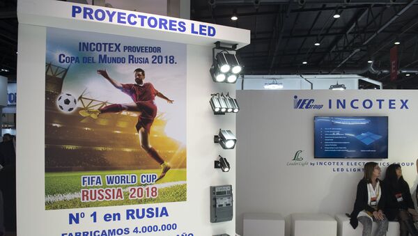 La empresa rusa Incotex Electronics Group, líder en iluminación, presentó en un stand en la feria  ‘BIEL Light + Building Buenos Aires’ sus productos. - Sputnik Mundo