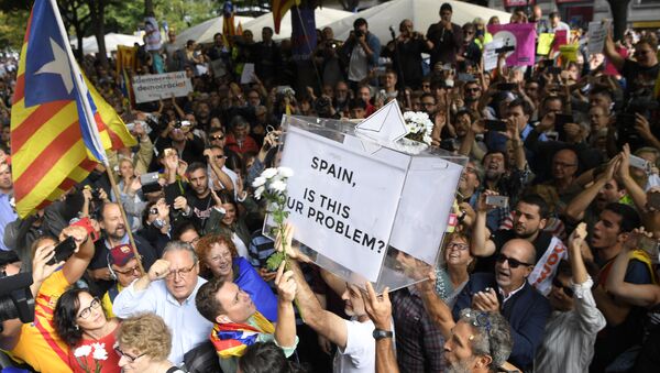 Manifestaciones en contra de las autoridades españolas - Sputnik Mundo