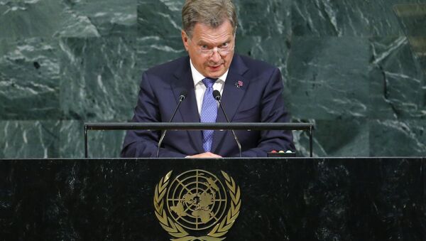 El presidente de Finlandia, Sauli Niinisto, en la Asamblea General de la ONU - Sputnik Mundo