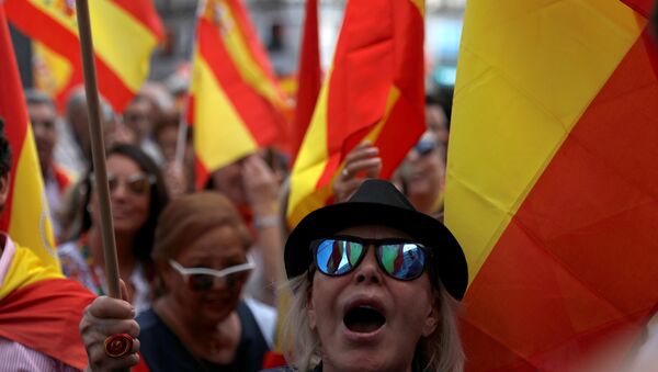 Los partidarios de la independencia de Cataluña en Madrid - Sputnik Mundo