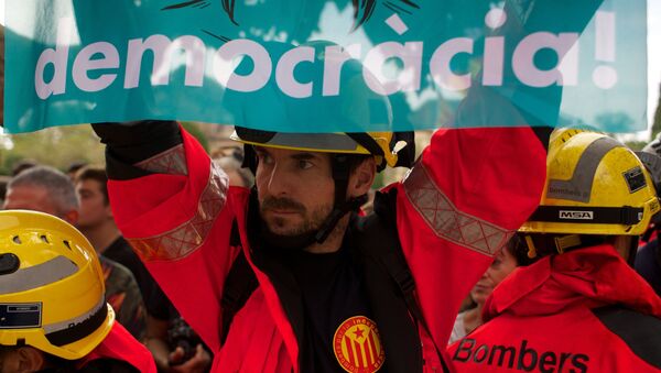 La huelga general en Catalúña a favor de la independencia - Sputnik Mundo