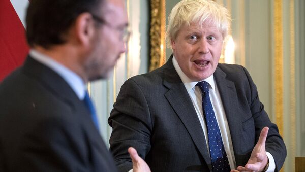 Luis Videgaray, canciller de México y Boris Johnson, ministro de Exteriores del Reino Unido - Sputnik Mundo