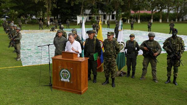 Juan Manuel Santos, presidente de Colombia, en Apartadó - Sputnik Mundo