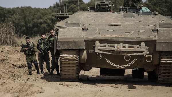 Ejército israelí en la Franja de Gaza (archivo) - Sputnik Mundo
