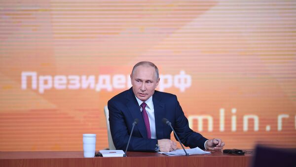 Vladímir Putin, presidente de Rusia, durante la gran rueda de prensa anual - Sputnik Mundo