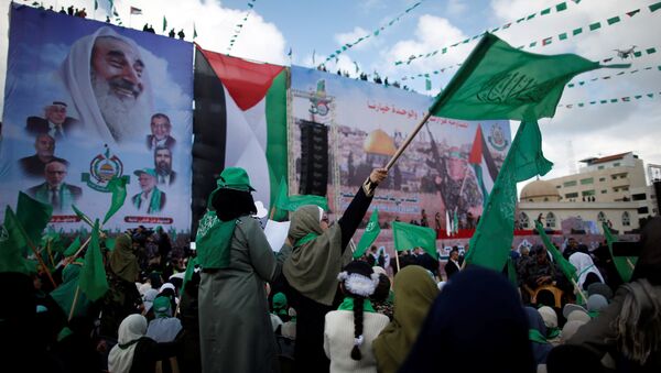 La organización islamista Hamás celebra el treinta aniversario de su fundación en la Franja de Gaza - Sputnik Mundo