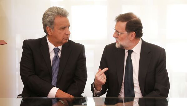 El presidente de España, Mariano Rajoy, y el presidente de Ecuador, Lenín Moreno - Sputnik Mundo