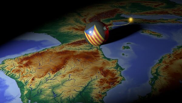 El mapa de España y una bomba - Sputnik Mundo