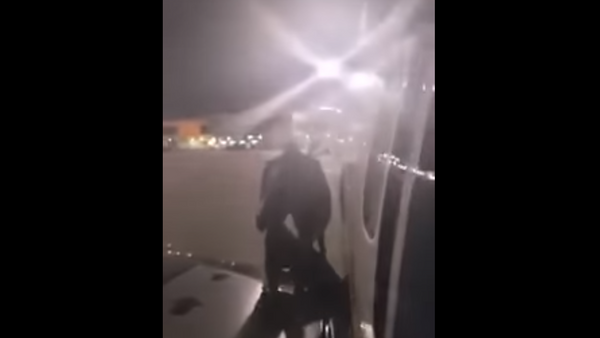 Un impaciente pasajero decide salir del avión por las puertas de emergencia - Sputnik Mundo
