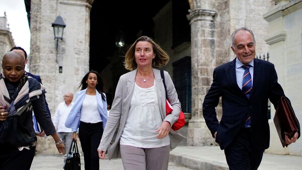 Federica Mogherini, la alta representante de la Unión Europea (UE) para Asuntos Exteriores y Política de Seguridad - Sputnik Mundo