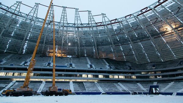 La construcción del estadio Samara Arena - Sputnik Mundo