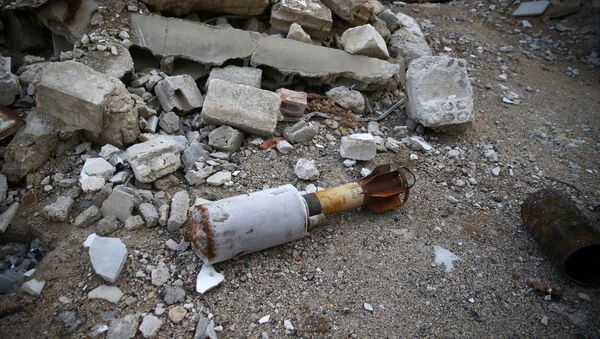 Los restos de un proyectil en Siria (imagen referencial) - Sputnik Mundo
