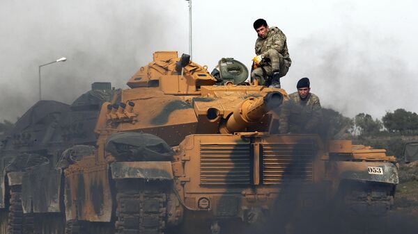 Tanques turcos en la frontera con Siria - Sputnik Mundo