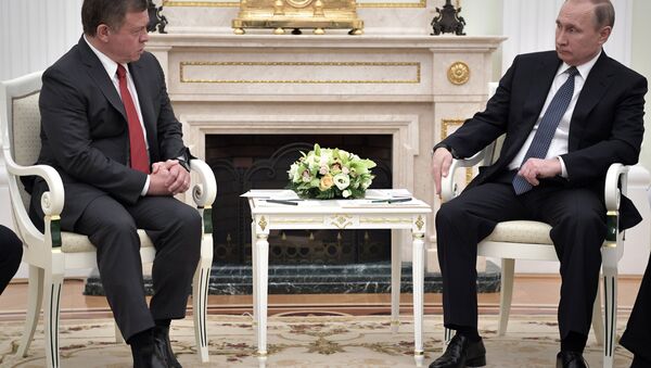 El rey de Jordania, Abdallah II, y el presidente de Rusia, Vladímir Putin (archivo) - Sputnik Mundo