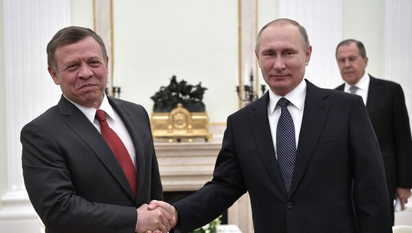 La reunión entre Abdallah II, el rey de Jordania y Vladímir Putin, el presidente de Rusia - Sputnik Mundo