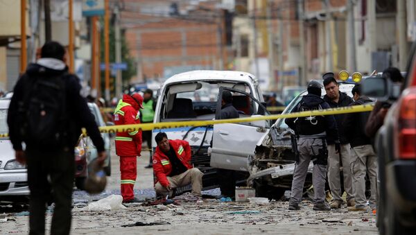 El lugar de explosión en Oruro, Bolivia - Sputnik Mundo