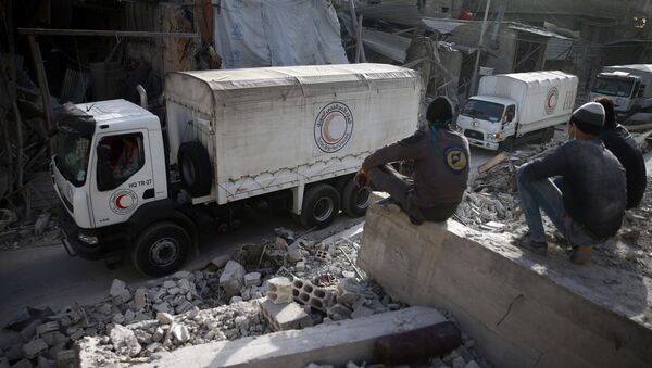 Convoy humanitario en Guta Oriental, Damasco, Siria - Sputnik Mundo