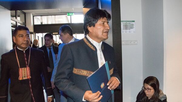 Evo Morales, presidente de Bolivia, en la Corte Internacional de Justicia - Sputnik Mundo