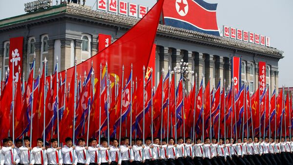 Las banderas de Corea del Norte - Sputnik Mundo