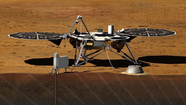 Ilustración de la misión InSight en suelo marciano - Sputnik Mundo