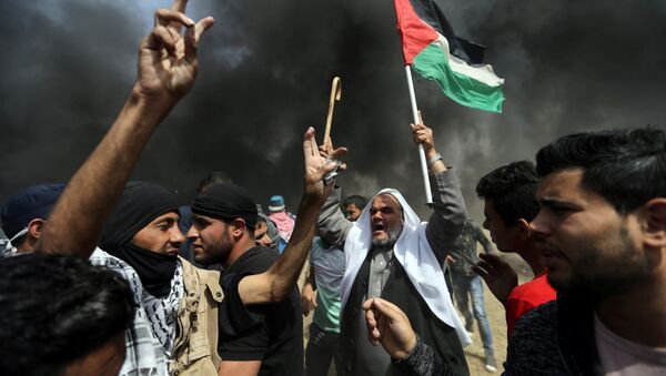 Protestas de los palestinos de Gaza en la frontera con Israel - Sputnik Mundo