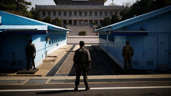 Área de Seguridad Compartida en la zona desmilitarizada de la frontera entre Corea del Norte y del Sur - Sputnik Mundo