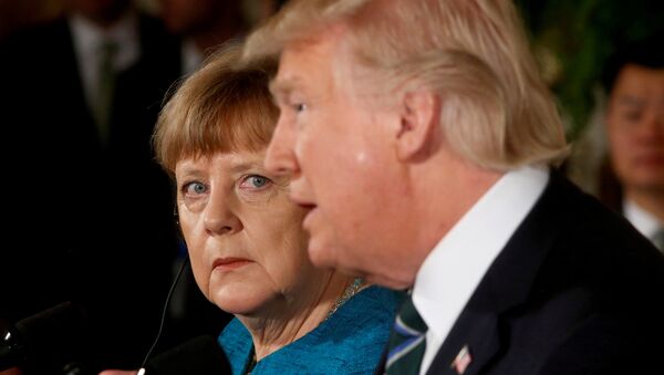 La canciller de Alemania, Angela Merkel, y el presidente de Estados Unidos, Donald Trump, archivo - Sputnik Mundo