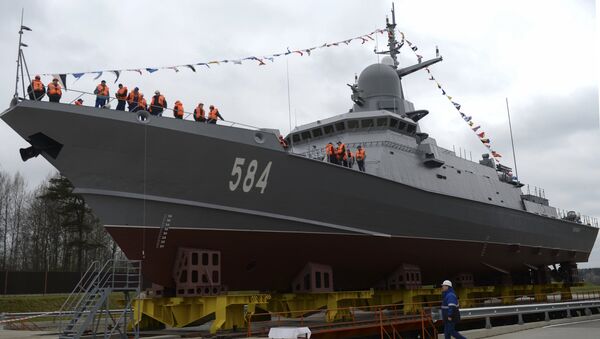 La corbeta Shkval botada en San Petersburgo, Rusia, 5 de mayo de 2018 - Sputnik Mundo